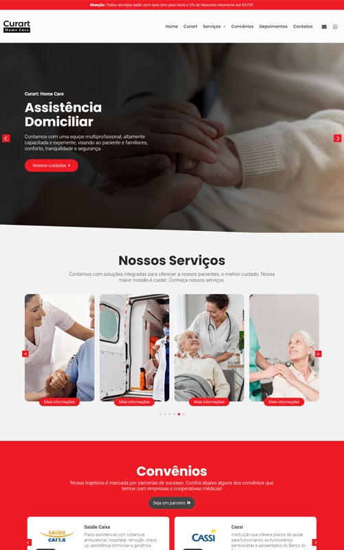 Projeto de site para empresas de home care