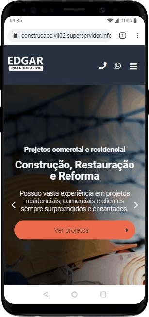 Modelo de site para engenheiro civil, escritórios e empresas de engenharia civil