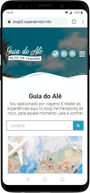 Modelo de site com blog de viagens